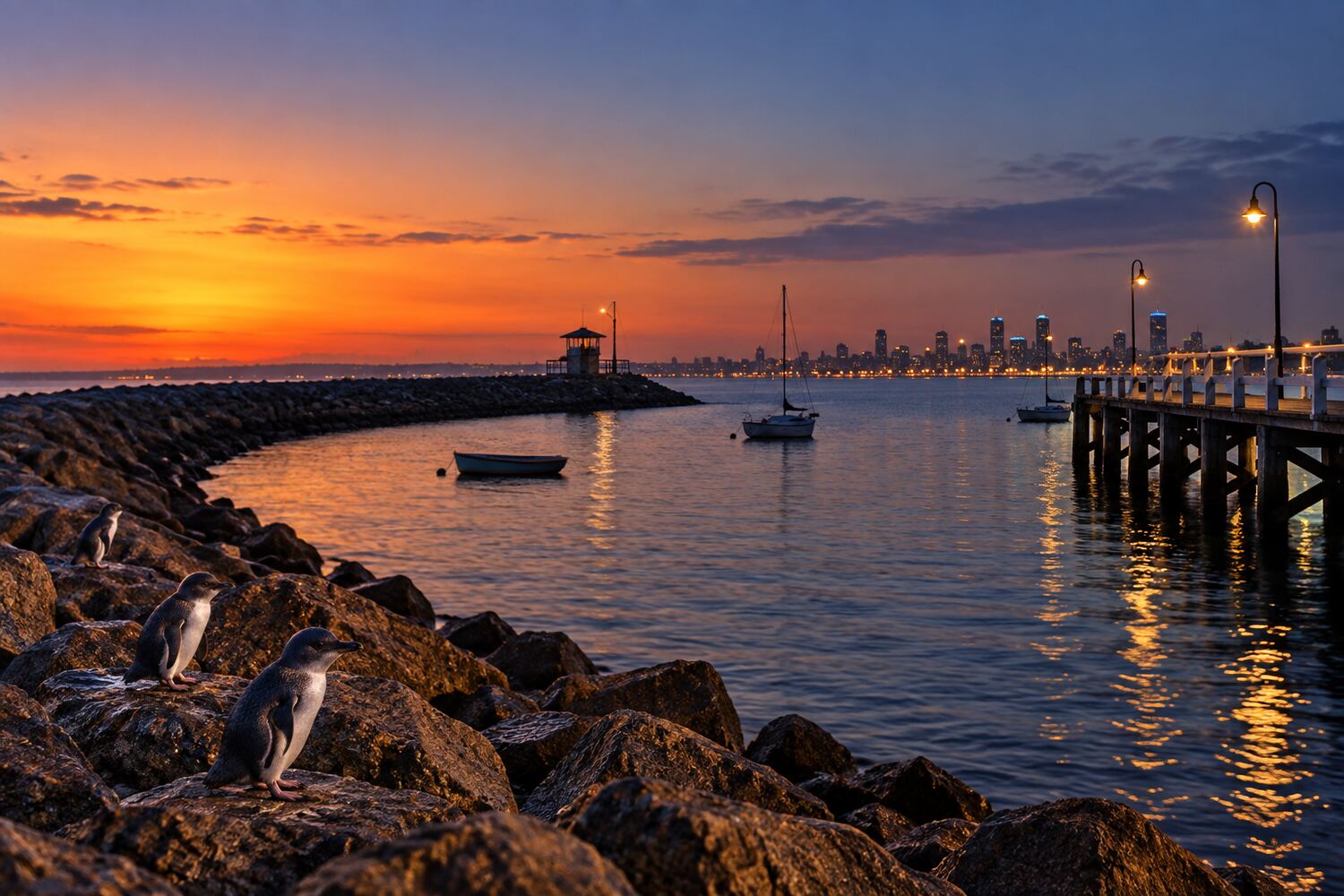 St Kilda pier and breakwater in Melbourne